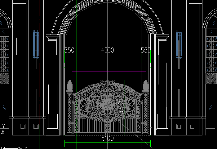 铁艺大门cad