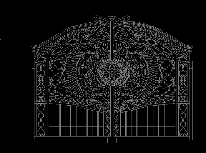 铁艺大门cad